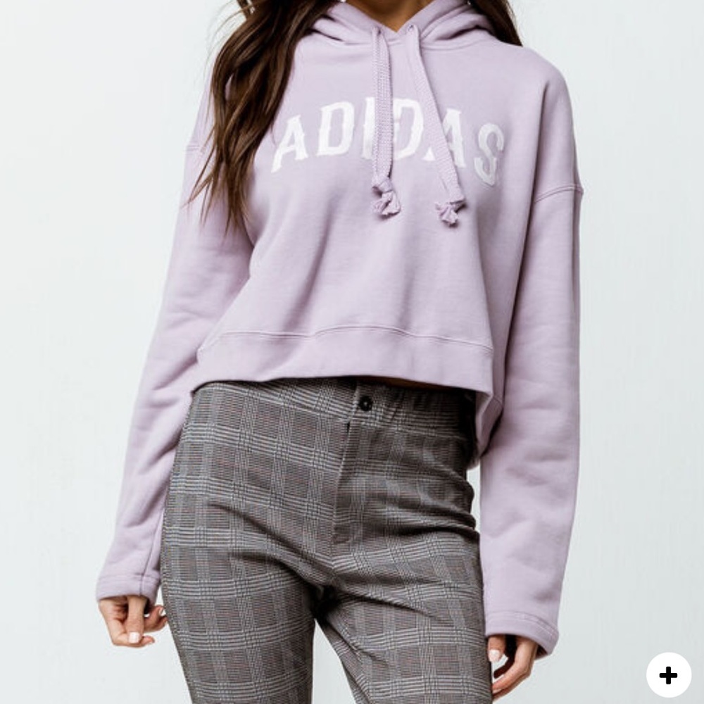 ADIDAS Lavender Womens Crop Hoodie